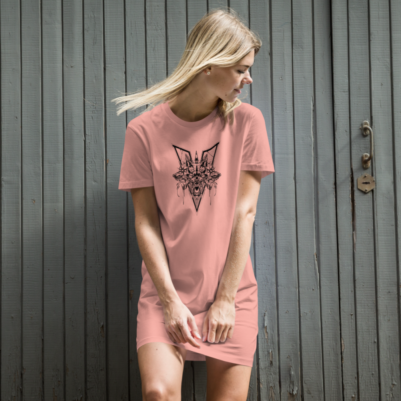 organic cotton t shirt dress canyon pink front 60dcb5d3490b4