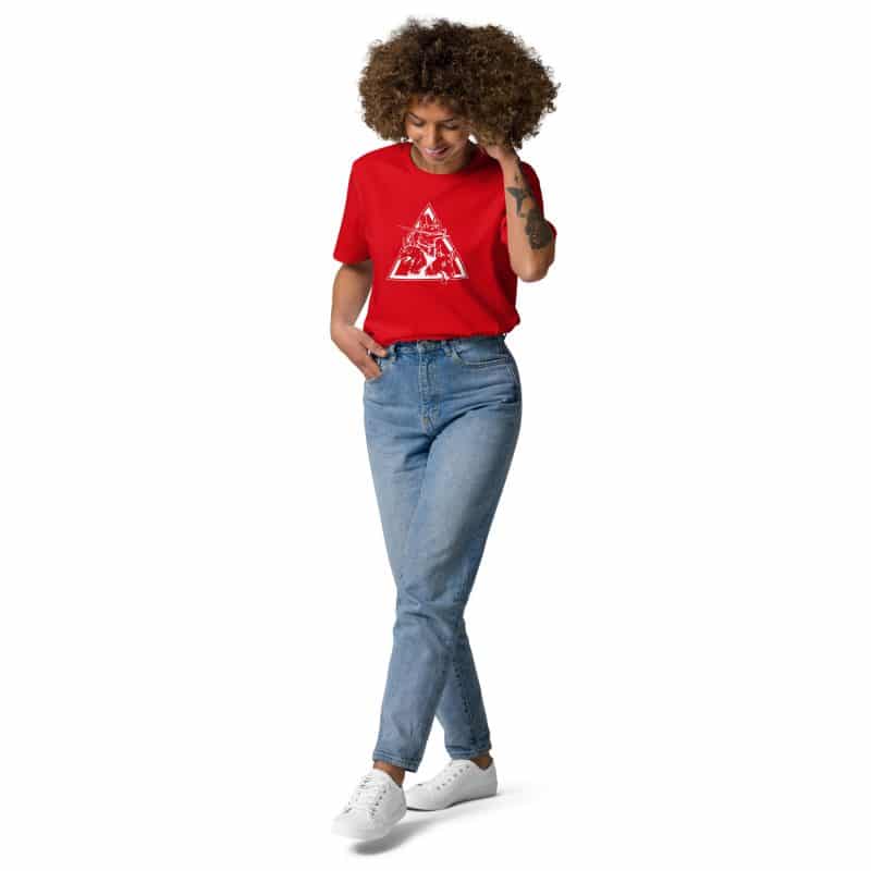 unisex organic cotton t shirt red front 64a6996ced402